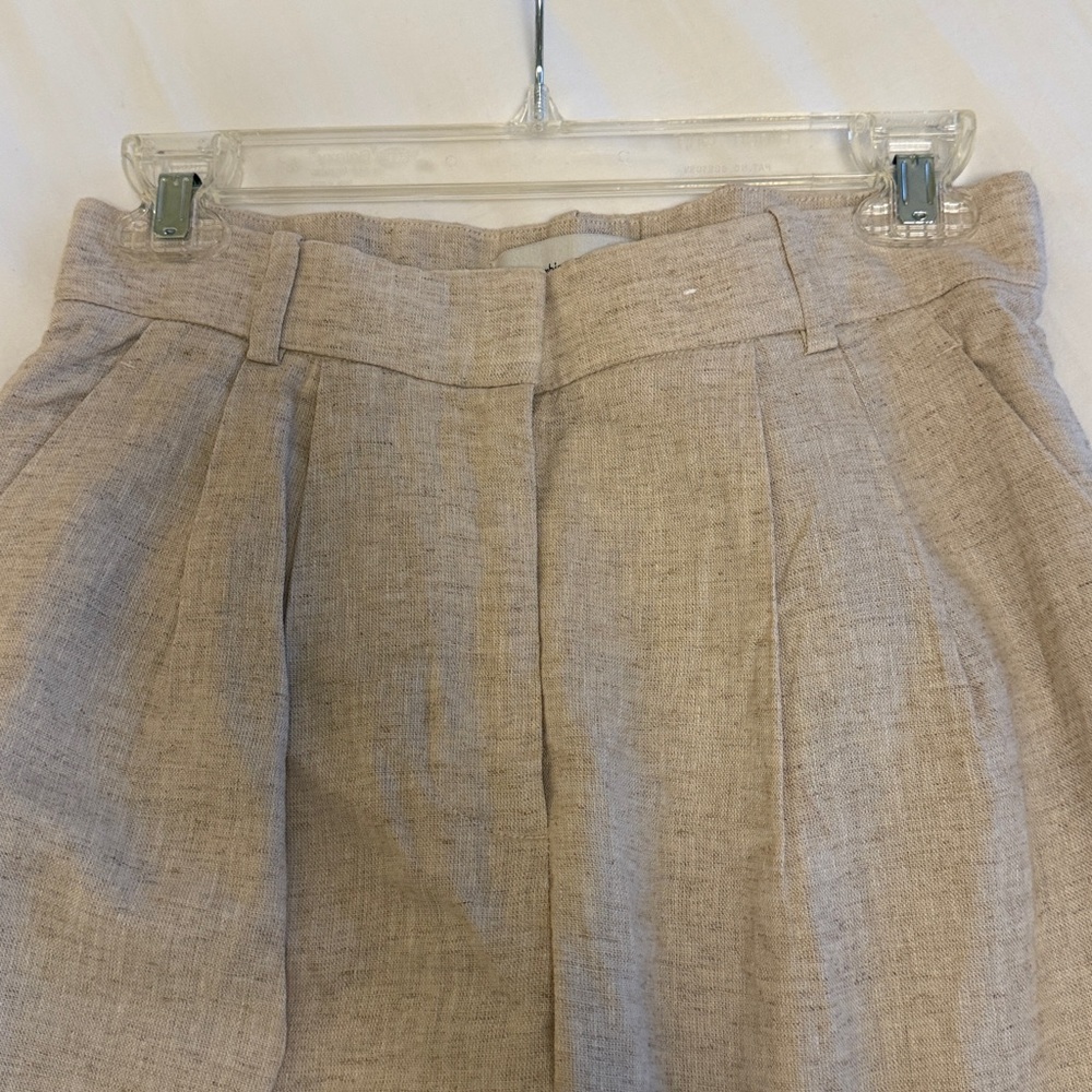 NWOT Abercrombie & Fitch Harper Tailored Linen Blend Pant SHORT - Picture 3 of 5
